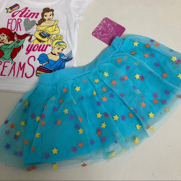 Disney Princess Belle Ariel Tutu Skirt Top - Picture 3 of 5